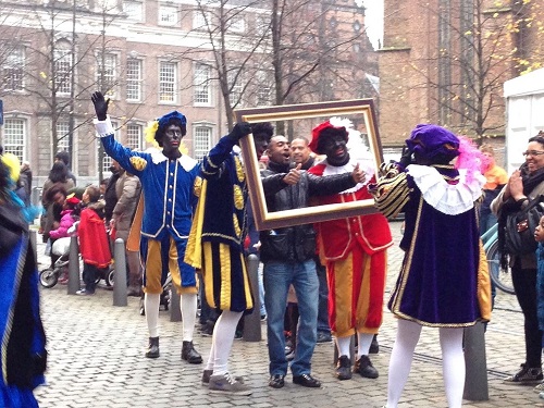 Sinterklaas parade mugging for the camera Den haag 2013